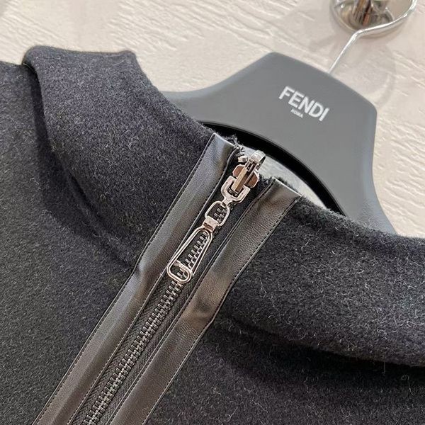 【フェンディ】ジャケット 偽物ウール クロップド リバーシブル FFロゴ FJ6993A5